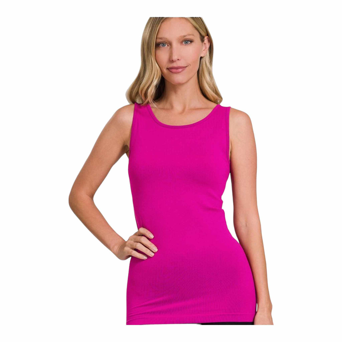 Zenana Seamless Tank Top - Magenta