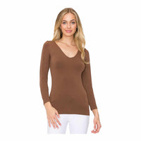 Seamless Reversible V Neck Long Sleeve Top - Plus