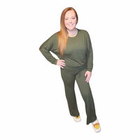 Callie Lounge Set - Olive Green