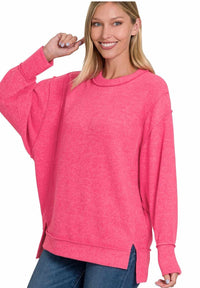 Brushed Melange Hacci Oversized Sweater