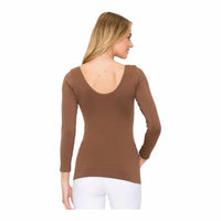 Seamless Reversible V Neck Long Sleeve Top