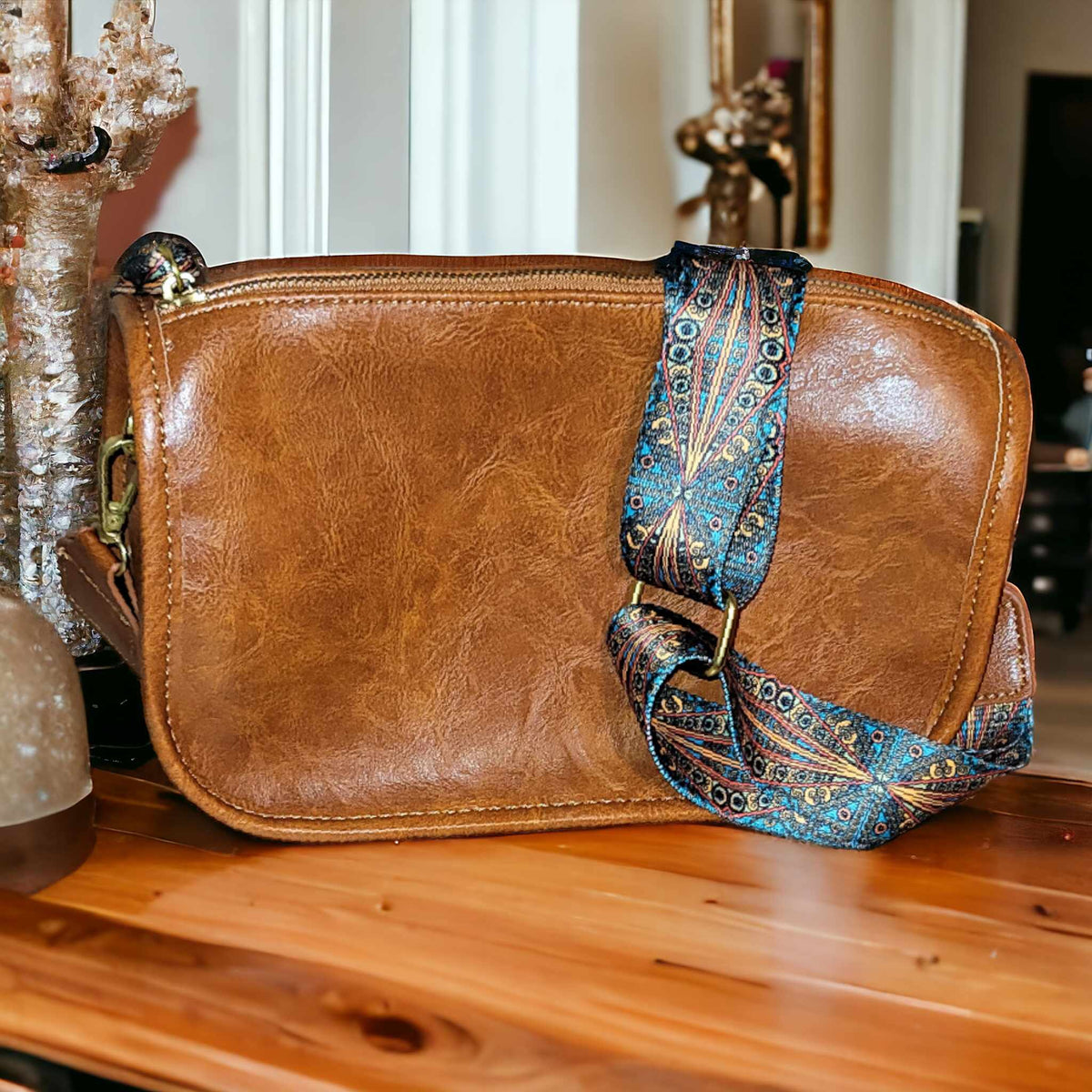 Faux Leather Boho Strap Purse