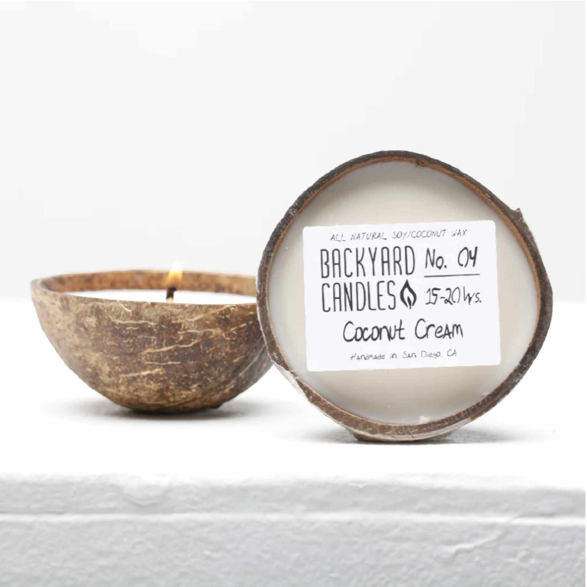 Half Shell Coconut Candles