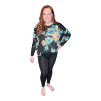 Long Sleeve Floral Dreams Top - Black