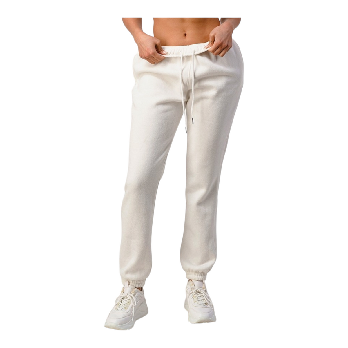 Basic Fleece Lined Joggers - White