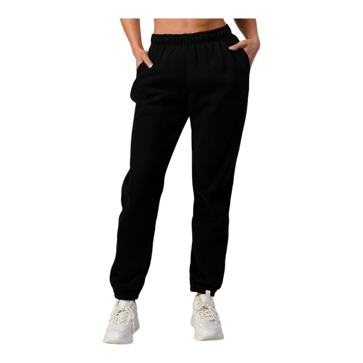 Basic Fleece Lined Joggers - Black